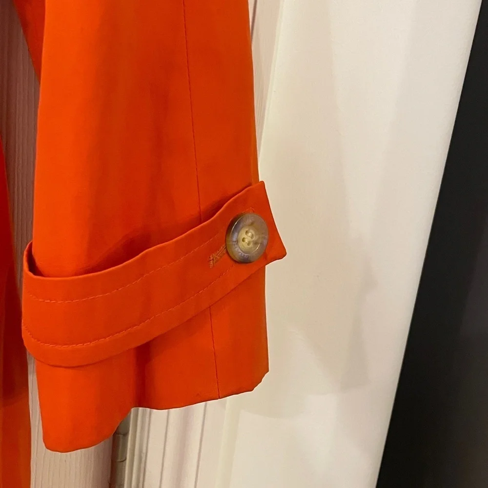 Michael Kors Vibrant Poppy Orange Trench Coat with detachable  wool lining XS